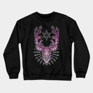 pink deer head Crewneck Sweatshirt